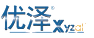 优泽Xyzal品牌标识，蓝色艺术字搭配橙黄色字母，带注册商标符号